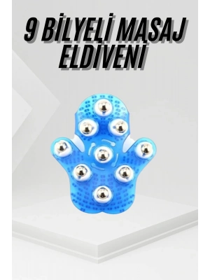 ® 9 Bilyeli Masaj Eldiveni Tüm Vücut Masajına Uygun Kafa Masaj Aleti
