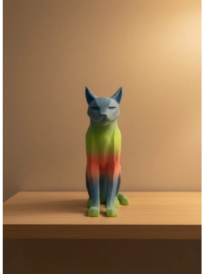 ® Açık Rainbow Kedi Biblo Modern Salon ve Raf Dekoru