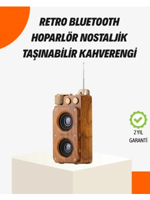 ® Ahşap Tarzı Kablosuz Hoparlör 5W Güçlü Bass TF USB AUX