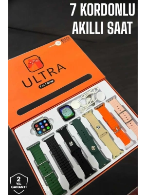 ® Akıllı Saat 7 Kordonlu Metal,Plastik Ve Hasır Kordon Seçeneği