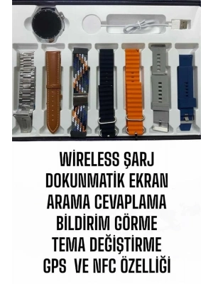 ® Akıllı Saat 7 Kordonlu Yeni Nesil Arama Cevaplayan Çok Fonksiyonlu