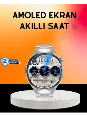 ® Akıllı Saat AMOLED Ekran Bluetooth Aramalı – Nabız, Uyku ve Spor Takipli