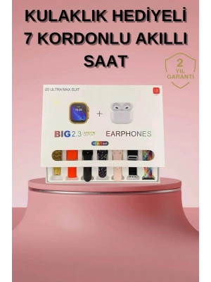 ® Akıllı Saat Bluetooth Kulaklık Hediyeli Bildirim Görme Sesli Görüşme Çoklu Kordon