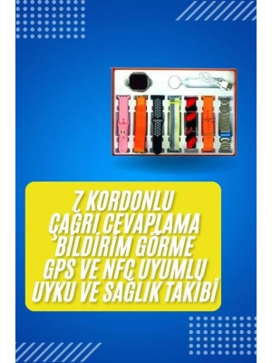 ® Akıllı Saat Çağrı Cevaplayabilen Unısex 7 Kordonlu Müzik Dinleme