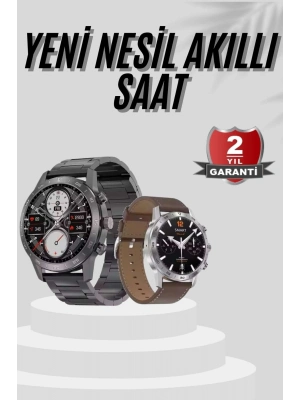 ® Akıllı Saat Çelik Kordon Çağrı Cevaplama Amoled Ekran Titreşimli Uyku ve Sağlık Takibi