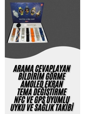 ® Akıllı Saat Çoklu Kordon Seçenekli Dokunmatik Ekran Nabız Sensörlü