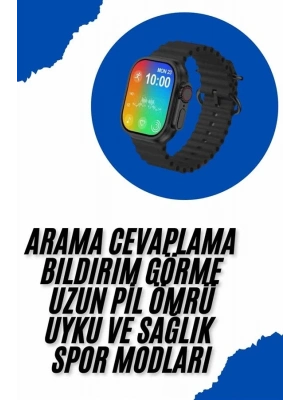 ® Akıllı Saat Sağlık Takibi Kalp Atışı Adımsayar Ultra Yeni Nesil nefes Egzersizi