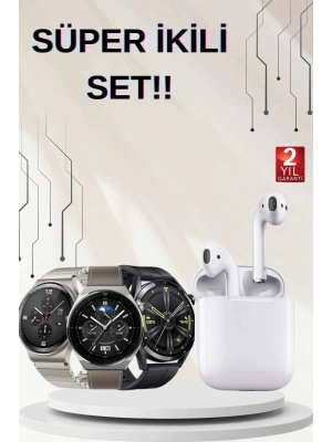 ® Akıllı Saat ve Kulaklık Seti Dokunmatik Ekran 5.0 Bluetooth Bağlantılı Sesli Görüşme