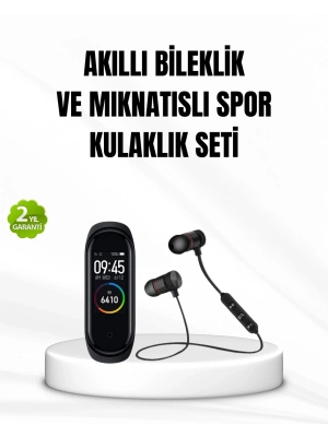 ® Akıllı Spor Bilekliği ve Gürültü Önleyici Bluetooth Kulaklık Seti