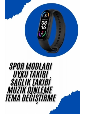 ® Akıllı Uyumlu Bileklik M6 Adımsayar Spor Modları Çağrı Görme Türkçe Menü