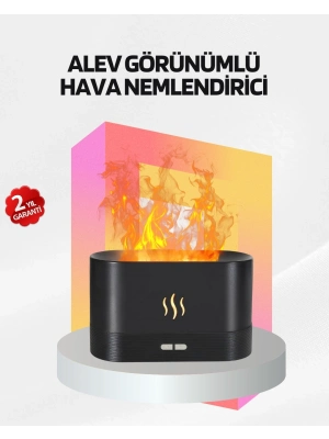 ® Alev Görünümlü Hava Nemlendirici Kumandalı LED Işıklı Aromatik Difüzör