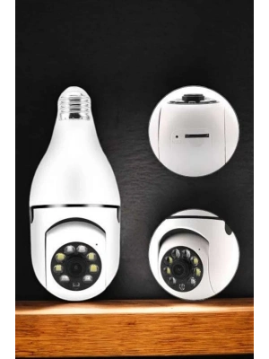 ® Ampul Görünümlü Güvenlik Kamerası Duylu Wifi Kamerası Dönebilen