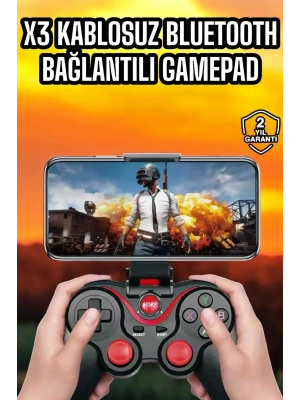 ® Android Uyumlu Gamepad X3 Game Stick Oyun Kolu Bluetooth Bağlantılı