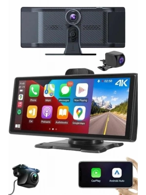 ® Android ve İOS Uyumlu Ön Arka Çift Kameralı Araç Ekranı Dokunmatik CarPlay