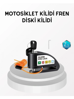 ® Anti Hırsızlık 110 dB Alarm Disk Fren Kilidi Suya Dayanıklı Çelik Güvenlik Kilidi