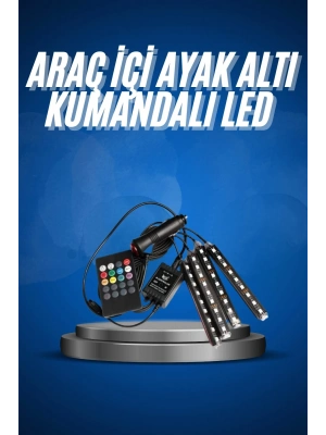 ® Araç İçi Ayak Altı Led 12 Led Işık Sese Müziğe Duyarlı RGB Işıklı Aydınlatma Seti