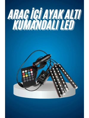® Araç Içi Aydınlatma Kumandalı 12 Led Ayak Altı Led Ambiyans Işığı Sese Duyarlı Kumandalı