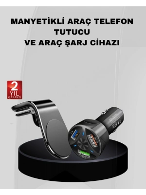 ® Araç İçi Telefon Tutucu + Quick Charge 3.0 Araç Şarj Cihazı Seti