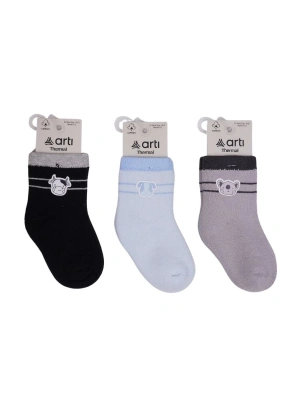 ®   Rudar Aksesuarlı Erkek Bebek Havlu Soket Çorap K45917  (ADET FİYATI)