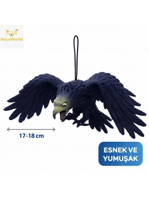 Asılabilir Lateks Kartal Dekor Süsü Siyah 17-18 cm