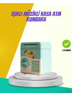 ® ATM Görünümlü Su Yeşili Otomatik Para Çeken Şifreli Kumbara
