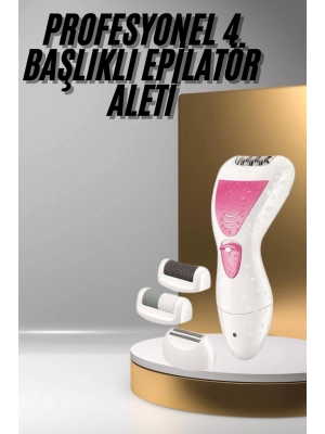 ® Ayak Törpü Başlıklı Epilatör Aleti 4 Başlıklı Taşınabilir Şarjlı Epilasyon Cihazı