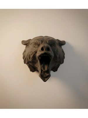 ® Ayı Tasarım Siyah 3D Duvar Heykeli