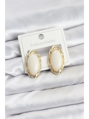 ® Beyaz Badem Model Vintage Kadın Küpe