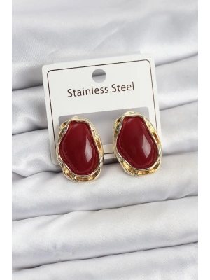 ® Beyaz Damla Model Pirinç Vintage Kadın Küpe