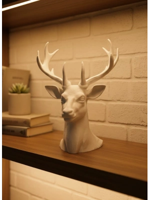 ® Beyaz Geyik Biblo 23 cm Dekoratif Modern Tasarım