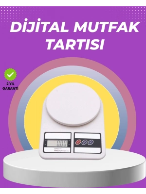 ® Beyaz Plastik Dijital Mutfak Tartısı – 24x16.8x1.5cm