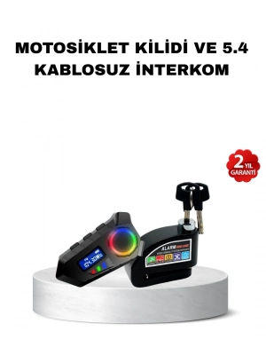 ® Bluetooth 5.4 İntercom ve Alarmlı Disk Kilidi Seti Güçlü Ses ve Güvenlik