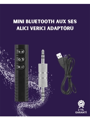 ® Bluetooth AUX Adaptör | 3.5mm Ses Girişi İçin Kablosuz Dönüştürücü, 10m Menzil