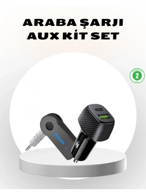 ® Bluetooth AUX Çevirici ve PD Destekli Araç Şarj Cihazı 2’li Set