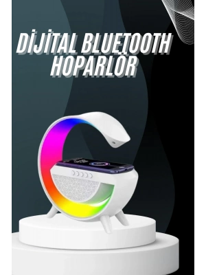 ® Bluetooth Hoparlör G Şekli Atmosfer Akıllı Rgb Lamba Wireless Kablosuz Şarj