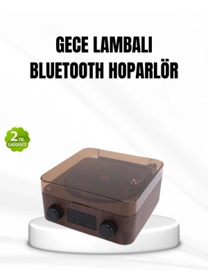 ® Bluetooth Hoparlörlü Gece Lambası Dijital Saat ve Ambiyans Işığı Çok Amaçlı