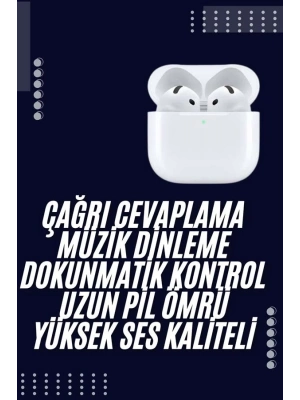 ® Bluetooth Kulaklık Beyaz Çağrı Cevaplama Dokunmatik Kontrol Kablosuz