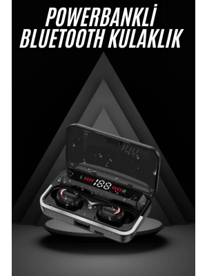 ® Bluetooth Kulaklık Dijital Şarj Göstergeli Powerbankli Bass Özellikli Kablosuz Kulakiçi 5.1 Mikrofonlu