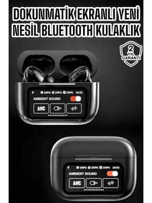 ® Bluetooth Kulaklık Kablosuz Ekranlı ANC/ENC Destekli Dokunmatik