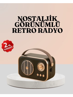 ® Bluetooth’lu Retro Radyo – FM Destekli Nostaljik Hoparlör