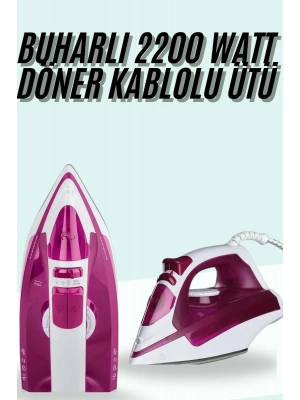 ® Buharlı Ütü 2200 Watt Seramik Tabanlı Taşınabilir Kablolu Ütü
