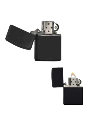 ® Çakmak Parlak Siyah Zippo Benzinli Çakmak Cep Boy Doldurulabilir