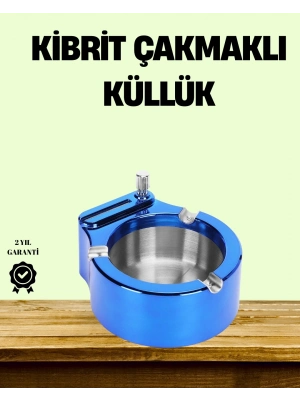 ® Çakmaklı Küllük Paslanmaz Çelik Şık Masa Aksesuarı