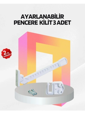 ® Cam Pencere Güvenlik Kilidi Açılma Sınırlayıcı Aparat 3 Adet