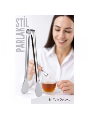 ® Çelik Şeker Maşası 13 CM | Buz, Limon ve Küp Şeker Servis Maşası