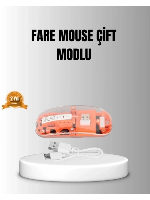 ® Çift Modlu Kablosuz Bluetooth 5.0 + 2.4GHz Mouse – 3 Cihaz Bağlantılı, Hızlı Geçiş Düğmeli