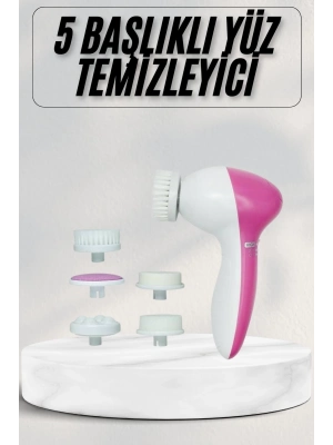 ® Cilt Temizleme ve Masaj Aleti 5 Başlıklı Akne ve Sivilce Önleyici