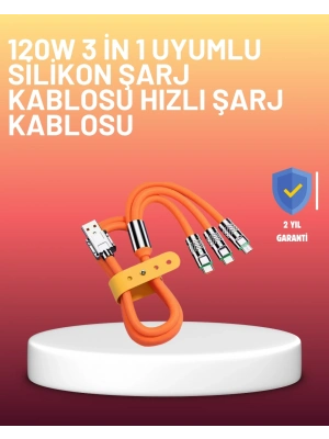 ® Çinko Alaşımlı Uçlu 120 W Şarj Kablosu – Dolaşmaya Dayanıklı 1,2 m USB Kablo