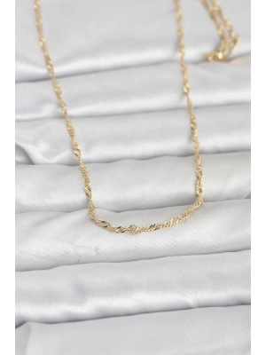 ® CM 14K Gold Renk Burgu Zincirli 60 cm Kadın Kolye