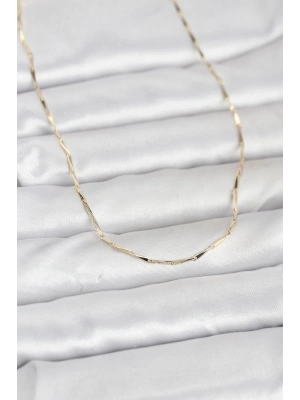 ® CM 14K Gold Renk Çubuk Kesme Zincir Model 60 cm Kadın Kolye